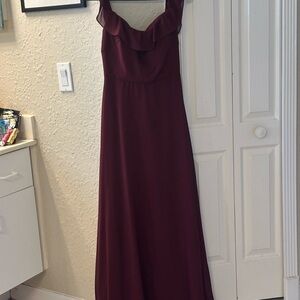 Bill Levkoff Burgundy elegant Maxi Dress bridesmaid